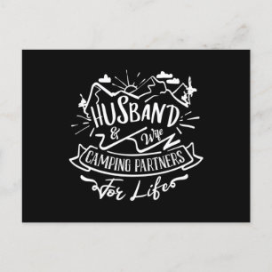 Ehemann & Ehefrau Camping Partner für das Leben Postkarte