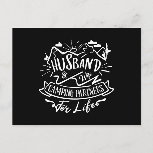 Ehemann & Ehefrau Camping Partner für das Leben Postkarte (Vorderseite)