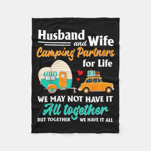 Ehemann Ehefrau Camping-Partner Lebensdesign Fleecedecke (Vorderseite)