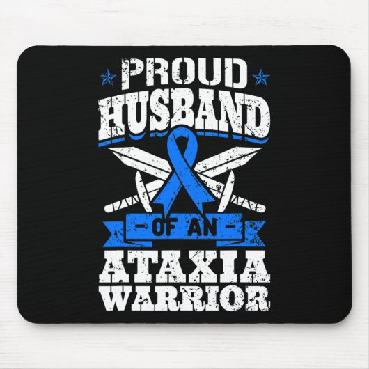 Ehemann eines Ataxia Warrior Awareness Ribbon Dyst Mousepad (Vorne)