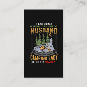 Ehemann eines Camping Lady Ehefrau Vater Camper Visitenkarte