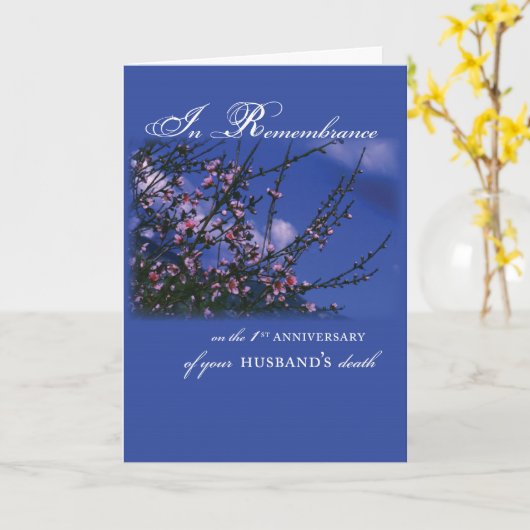 Ehemann, Erinnerung 1. Jahrestag Karte (Gelbe Blume)