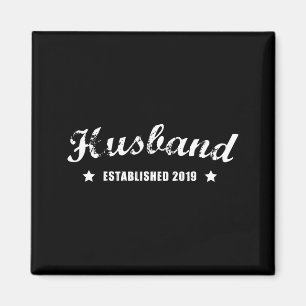 Ehemann Est 2019 Vintage Hochzeitsdesign Magnet