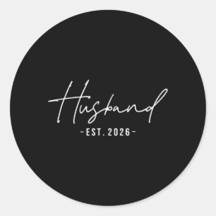 Ehemann Est 2026 Verheiratet Flitterwochen Hochzei Runder Aufkleber