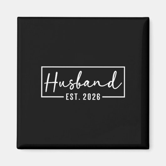 Ehemann Est 2026 Verheiratetes Paar Hochzeit Flitt Magnet (Vorne)