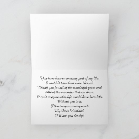 Ehemann - Final Good bye / Farewell - Floral Karte (Innenseite)