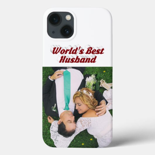 Ehemann-Foto mit burgunderrotem Text iPhone-Hülle Case-Mate iPhone Hülle (Rückseite)