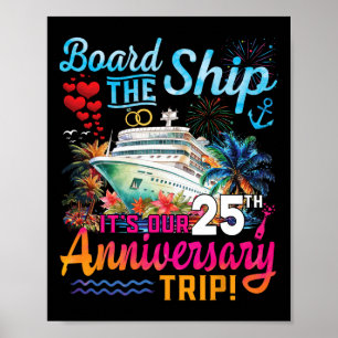 Ehemann Frau 25. Hochzeitstag Kreuzfahrtschiff V Poster