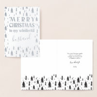Ehemann Frohe Weihnachtsbäume Silberfolie Karte