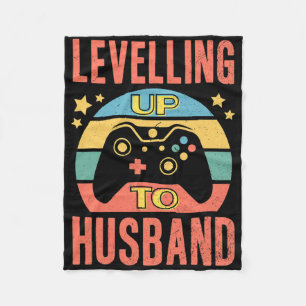 Ehemann Gamer Ehemann Leveling Up Hochzeit Verlobu Fleecedecke