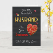 Ehemann, Geburtstag mit Goldeffekt Karte (Gelbe Blume)