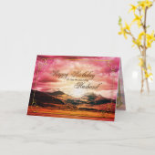 Ehemann Geburtstag, Sonnenuntergang über den Berge Karte (Gelbe Blume)