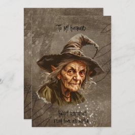 Ehemann Geburtstag von seiner alten Hexe Feiertagskarte