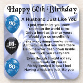 Ehemann-Gedicht - 60. Geburtstag Untersetzer (Vorderseite)