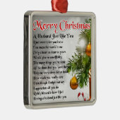 Ehemann-Gedicht - Weihnachtsentwurf Silbernes Ornament (Rechts)