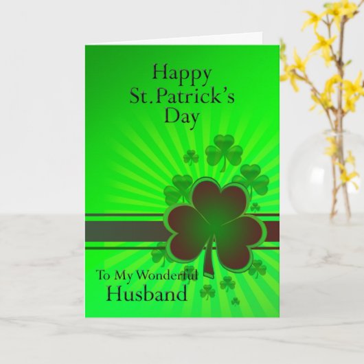 Ehemann, glücklichen St Patrick Tageskarte Karte (Gelbe Blume)