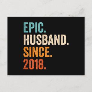 Ehemann Herren Episch Seit 2018 Hochzeitstag Postkarte