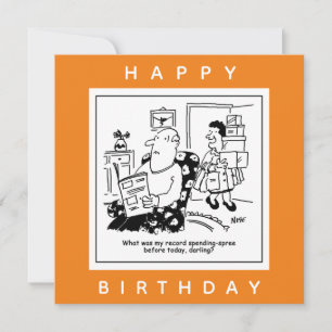 Ehemann in Schock über den Cartoon der Ehefrau Aus Karte