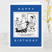 Ehemann in Schock über den Cartoon der Ehefrau Aus Karte (Gelbe Blume)