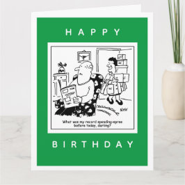 Ehemann in Schock über den Cartoon der Ehefrau Aus Karte