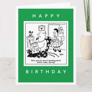 Ehemann in Schock über den Cartoon der Ehefrau Aus Karte