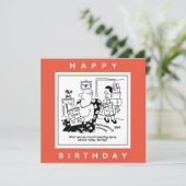 Ehemann in Schock über den Cartoon der Ehefrau Aus Karte (Stehend Vorderseite)