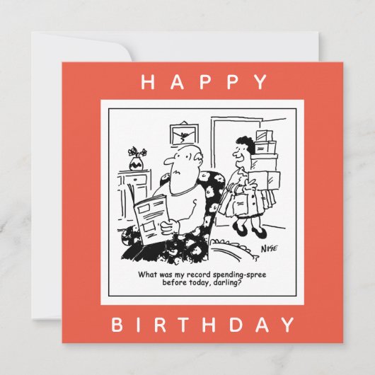 Ehemann in Schock über den Cartoon der Ehefrau Aus Karte (Vorderseite)