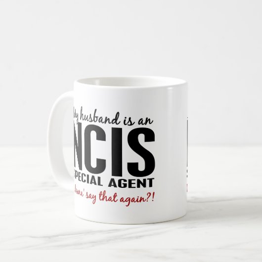 Ehemann ist ein NCIS Agent Kaffeetasse (Vorderseite Links)