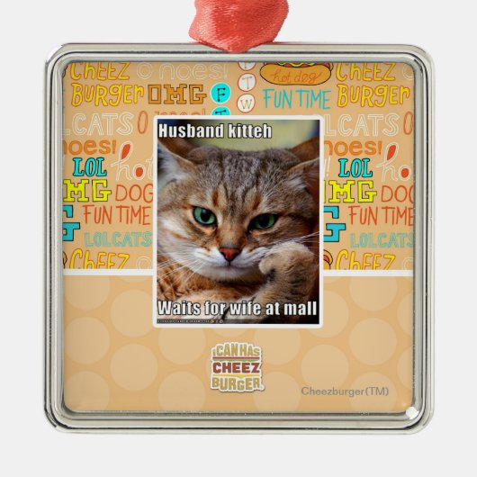 Ehemann Kitteh Ornament Aus Metall (Vorne)