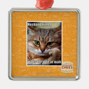 Ehemann Kitteh Ornament Aus Metall