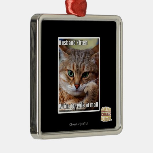 Ehemann Kitteh Silbernes Ornament (Rechts)