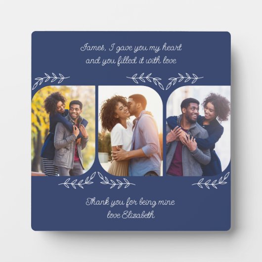 Ehemann liebende Worte 3 Vertikale FotoCollage Fotoplatte (Vorderseite)