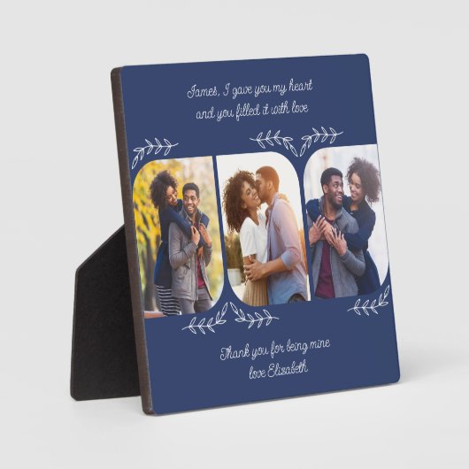 Ehemann liebende Worte 3 Vertikale FotoCollage Fotoplatte (Vorderseite)