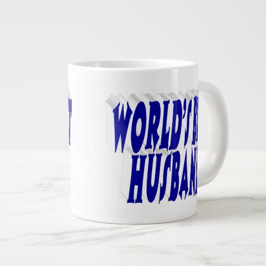 Ehemann mit blauem Halbtext Jumbo-Tasse (Vorderseite Rechts)