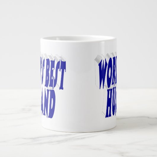Ehemann mit blauem Halbtext Jumbo-Tasse (Vorderseite)
