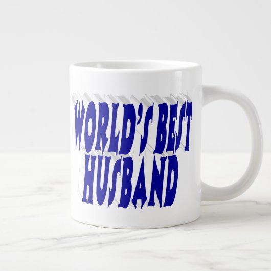 Ehemann mit blauem Halbtext Jumbo-Tasse (Rechts)