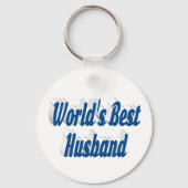 Ehemann mit blauem Text Schlüsselanhänger (Vorderseite)