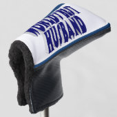 Ehemann mit dunkelblauem Text Golf Headcover (3/4 Vorderseite)