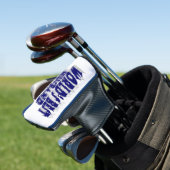 Ehemann mit dunkelblauem Text Golf Headcover (In Situ)
