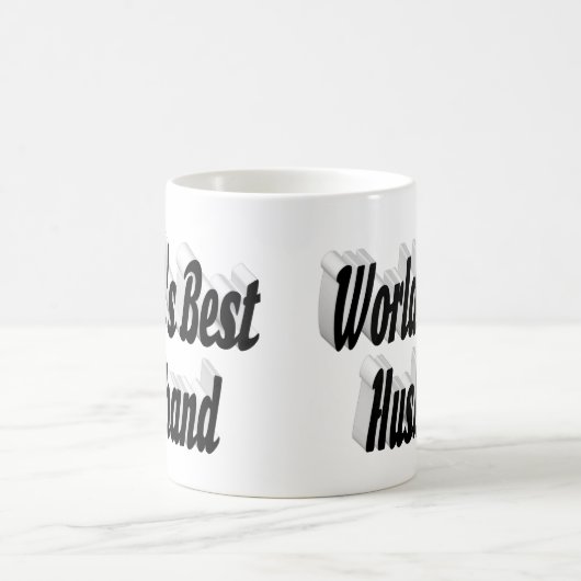 Ehemann mit schwarzer Halbtext-Tasse Kaffeetasse (Mittel)