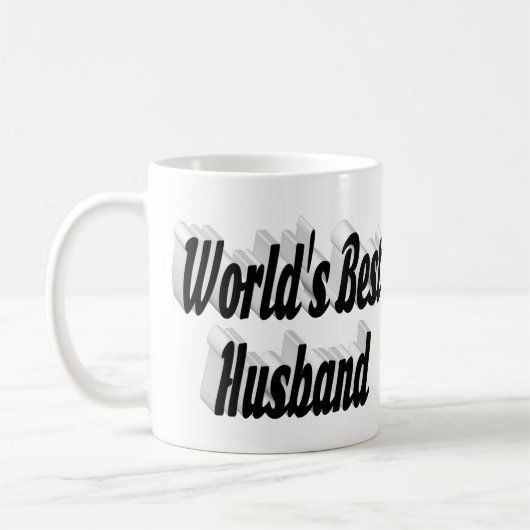 Ehemann mit schwarzer Halbtext-Tasse Kaffeetasse (Links)