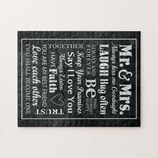 Ehemann Mr. und Mrs. Verheiratet Puzzle (Horizontal)