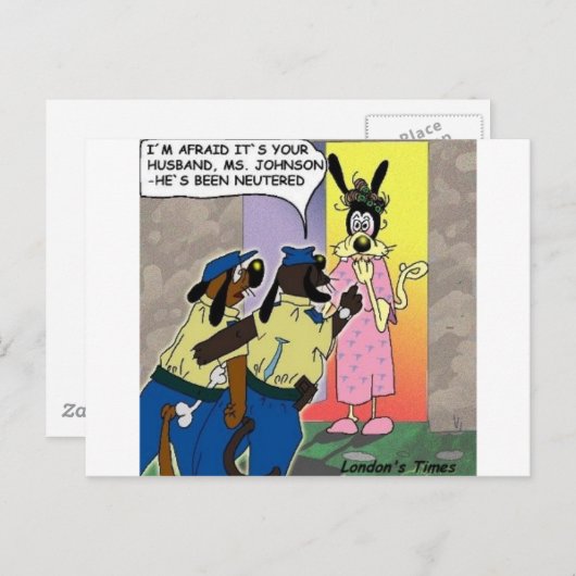 Ehemann Neutered Funny Dog oder Polizeigeschenke & Postkarte (Vorne/Hinten)