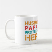 Ehemann Papa Beschützer Held Kaffeetasse (Links)