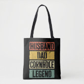 Ehemann Papa Cornhole-Legende Tasche (Vorderseite)