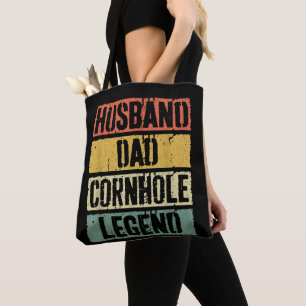 Ehemann Papa Cornhole-Legende Tasche