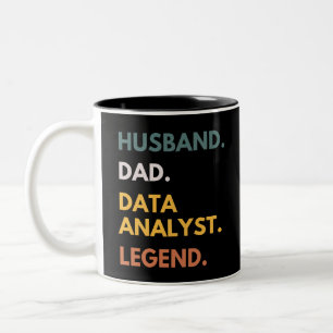 Ehemann Papa Datenanalyst Legende Lustig Daten Zweifarbige Tasse