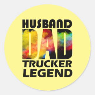 Ehemann Papa LKW-Legende Runder Aufkleber