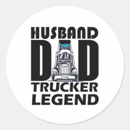 Ehemann Papa LKW-Legende von Vater, Geschenk von P Runder Aufkleber