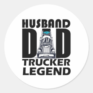 Ehemann Papa LKW-Legende von Vater, Geschenk von P Runder Aufkleber
